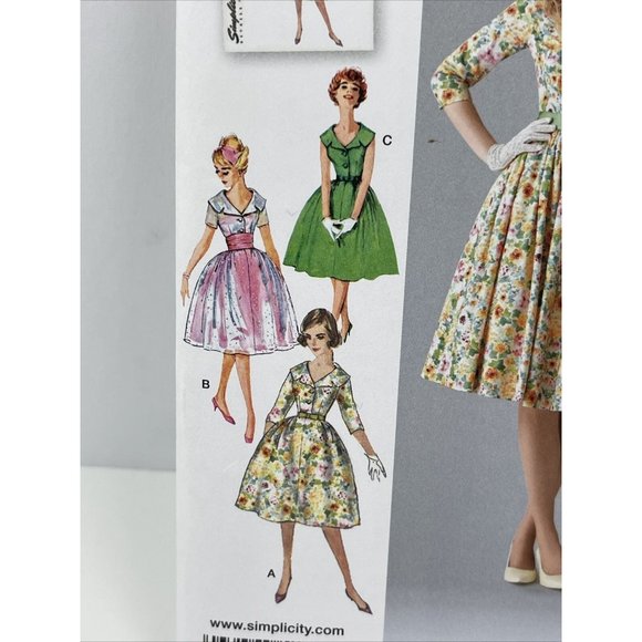 Simplicity Pattern 1459 K5 Size 8-16 Vtg 50s Dress UNCUT rockabilly pinup sewing - Picture 6 of 10